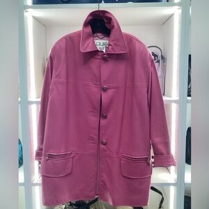 Laurel Sz 36 Pink Leather Car Coat Jacket